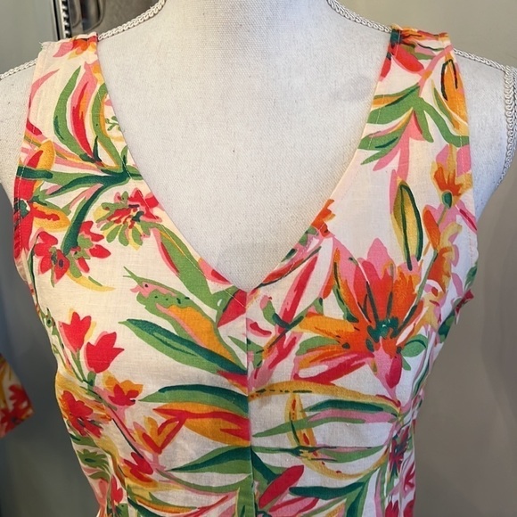 New Without Tags J.Crew Factory Hawaiian Linen Peplum Top Size 4 - Picture 2 of 12